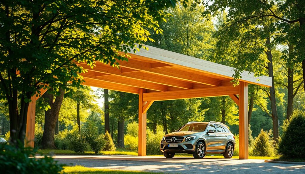 Holzcarports aus Polen hochwertige Verarbeitung